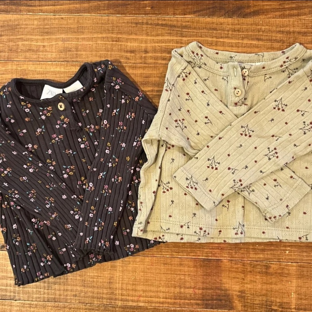 Two Floral Zara Tops 6-9 month